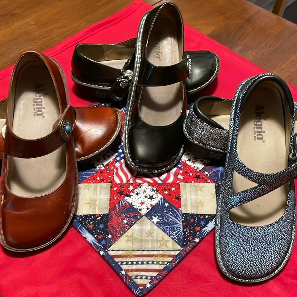 (3) Pairs Alegria Mary Jane US Size 10-10.5